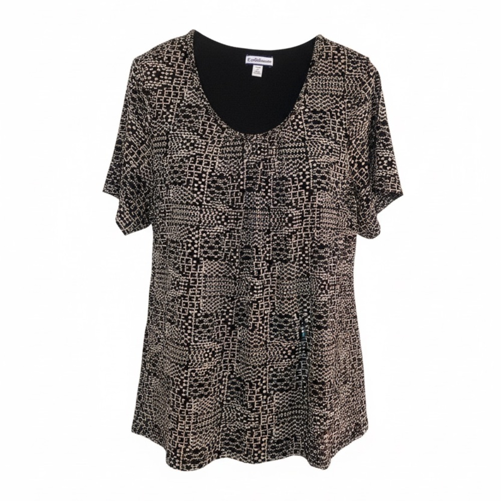 Croft and Barrow Woman 2x Avant Garde Print Nylon Polyester Tunic